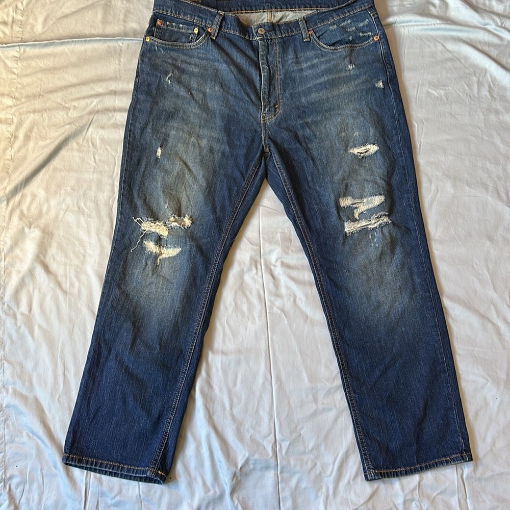 Levi's Blue Relaxed Fit Distressed  541 Jeans